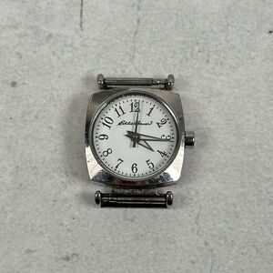 Eddie Bauer Watch Womens 21mm Square White Dial Silver Tone Quartz New Battery